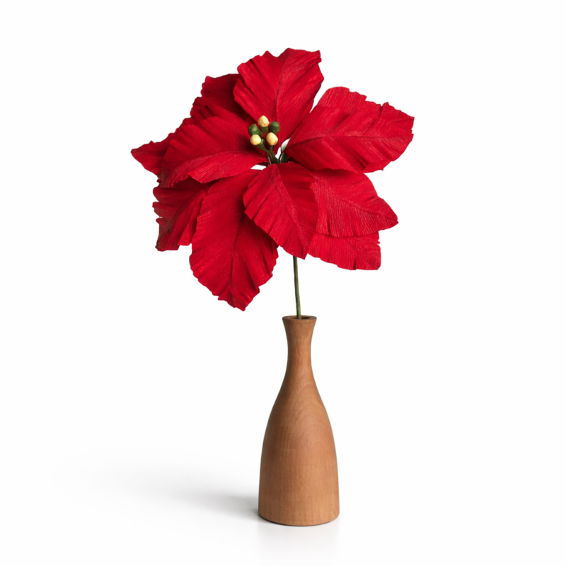 Poinsettia El Yapımı Kağıt Çiçek